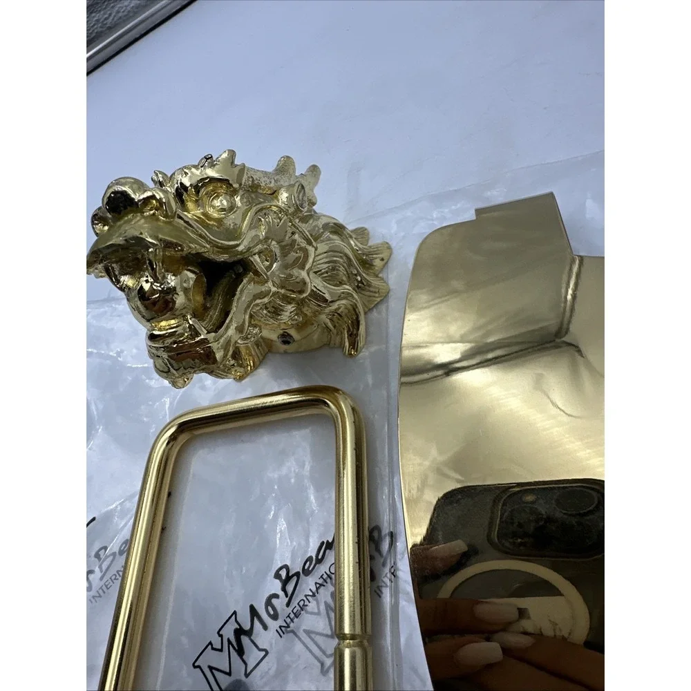 Metal Gold Tone Dragon Bath Toilet Paper Holder